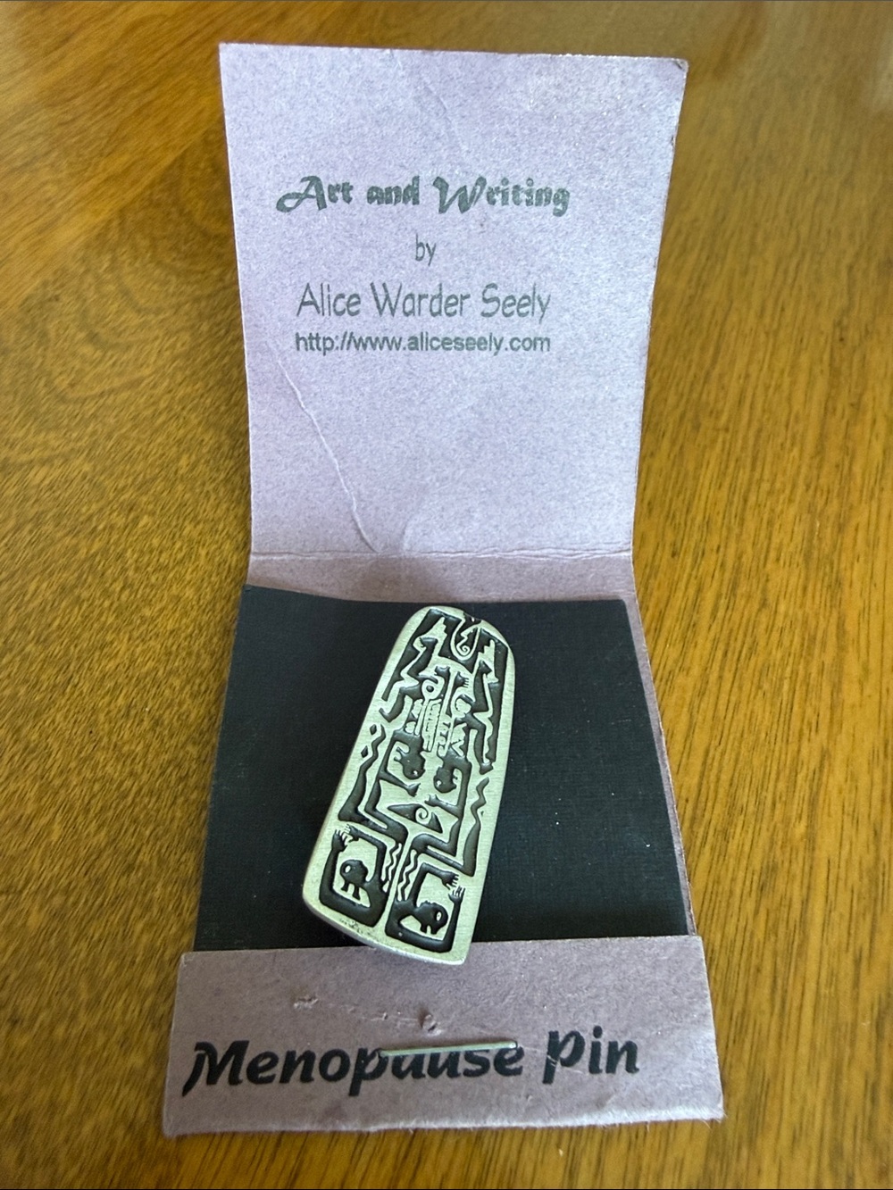 Alice Seely Menopause Pin